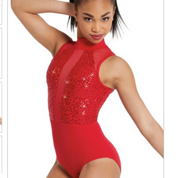 Red sparkly Dance wear - Picture 1 of 7